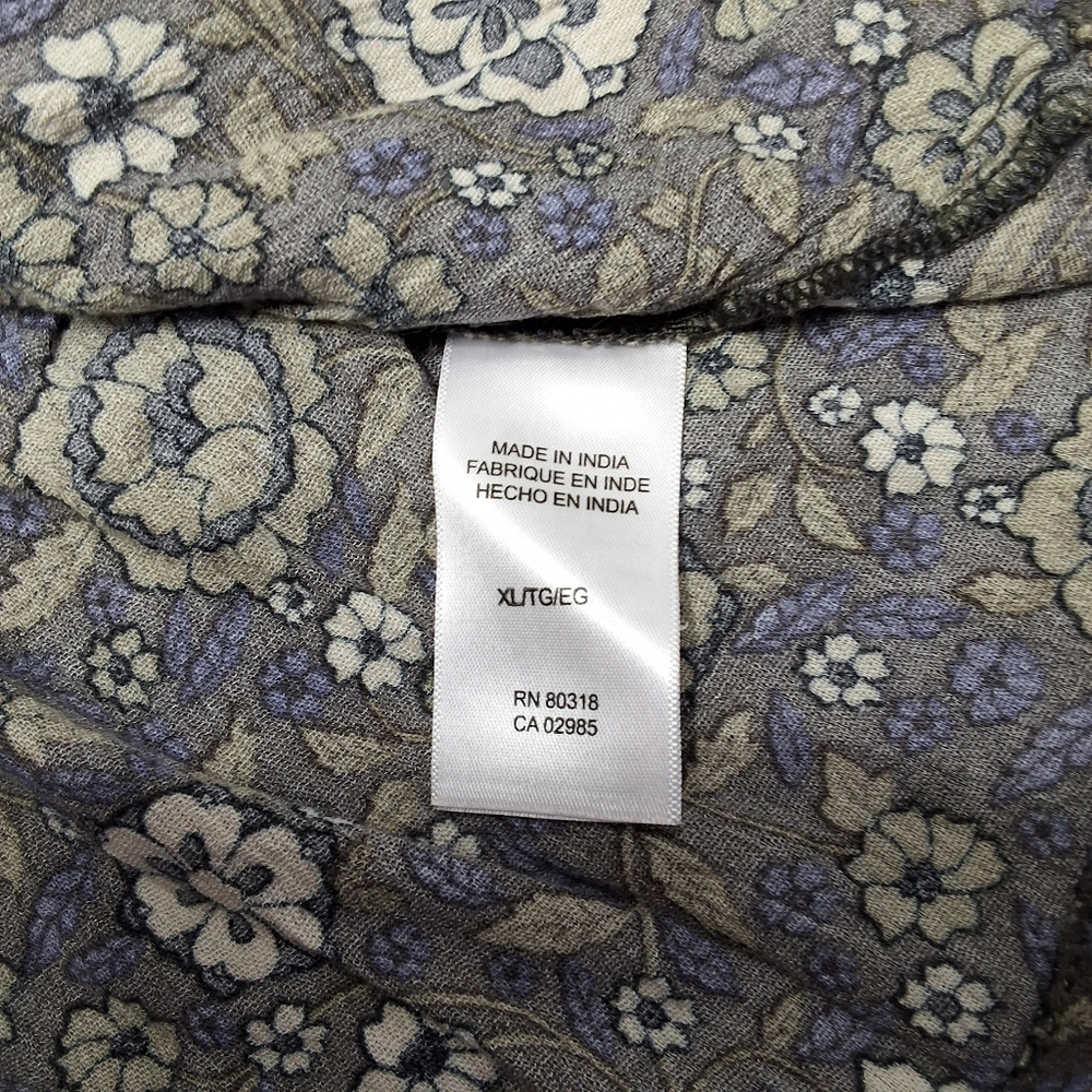 Lucky Brand Floral Top Long Sleeve Size XL . - Picture 8 of 9